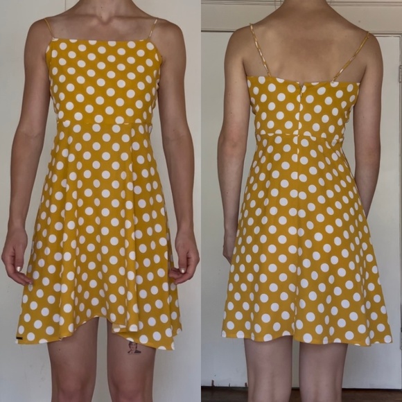 Volcom Yellow Polka Dot Dress - Picture 1 of 4